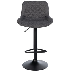 Lot de 2 tabourets de bar Kasson, tissu, noir