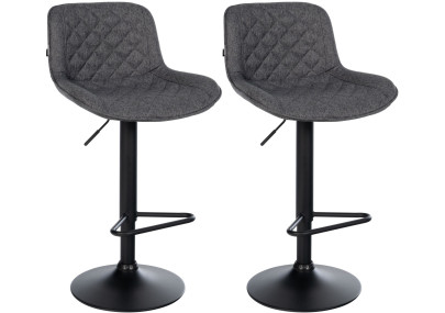 Conjunto de 2 taburetes de bar de tela Kasson negros