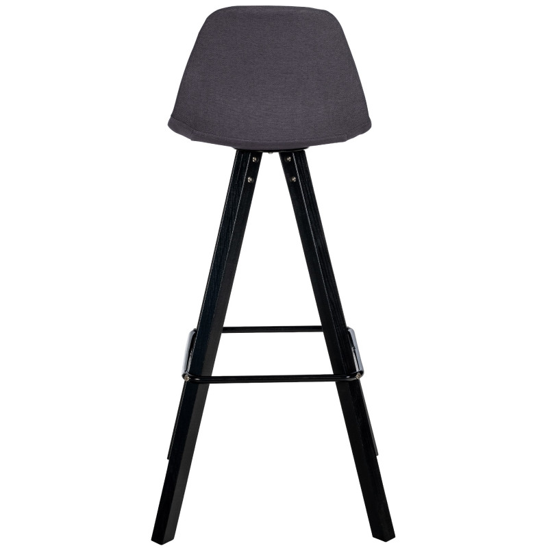 Ensemble de 2 tabourets de bar Corbin en tissu carré gris foncé
