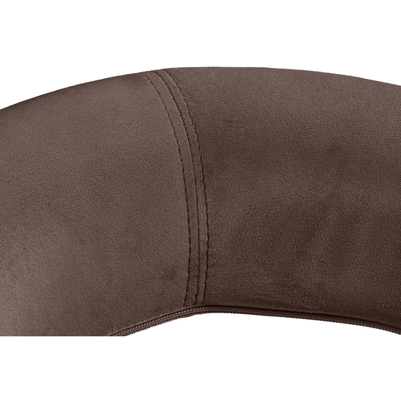 Tabouret de bar Olinda velours blanc marron