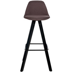 Ensemble de 2 tabourets de bar Corbin en tissu carré brun