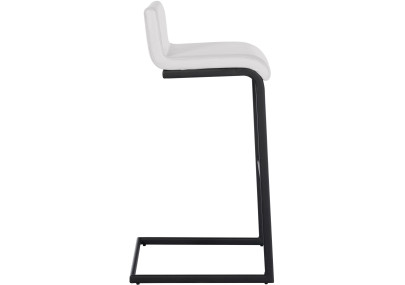 Conjunto de 2 taburetes de bar Newport B en cuero sintético blanco