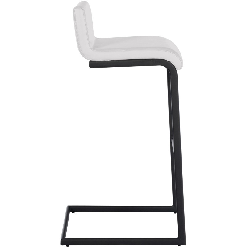 Conjunto de 2 taburetes de bar Newport B en cuero sintético blanco