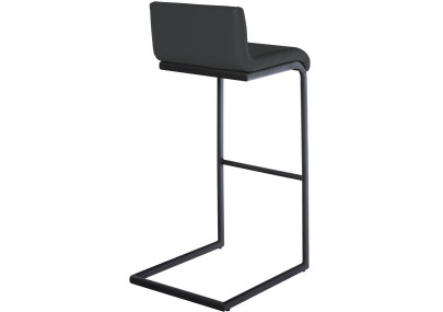 Ensemble de 2 tabourets de bar Newport B, similicuir, gris foncé