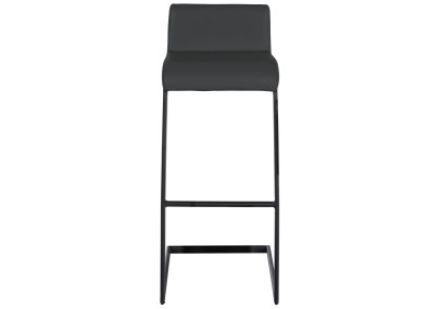 Conjunto de 2 taburetes de bar Newport B en piel sintética gris oscuro