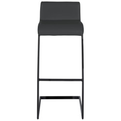 Conjunto de 2 taburetes de bar Newport B en piel sintética gris oscuro