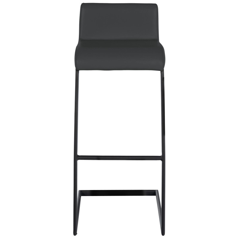 Ensemble de 2 tabourets de bar Newport B, similicuir, gris foncé