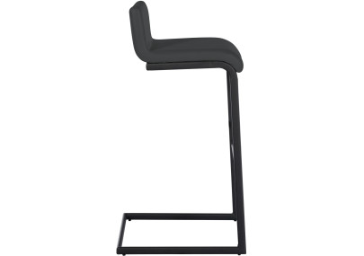 Ensemble de 2 tabourets de bar Newport B, similicuir, gris foncé