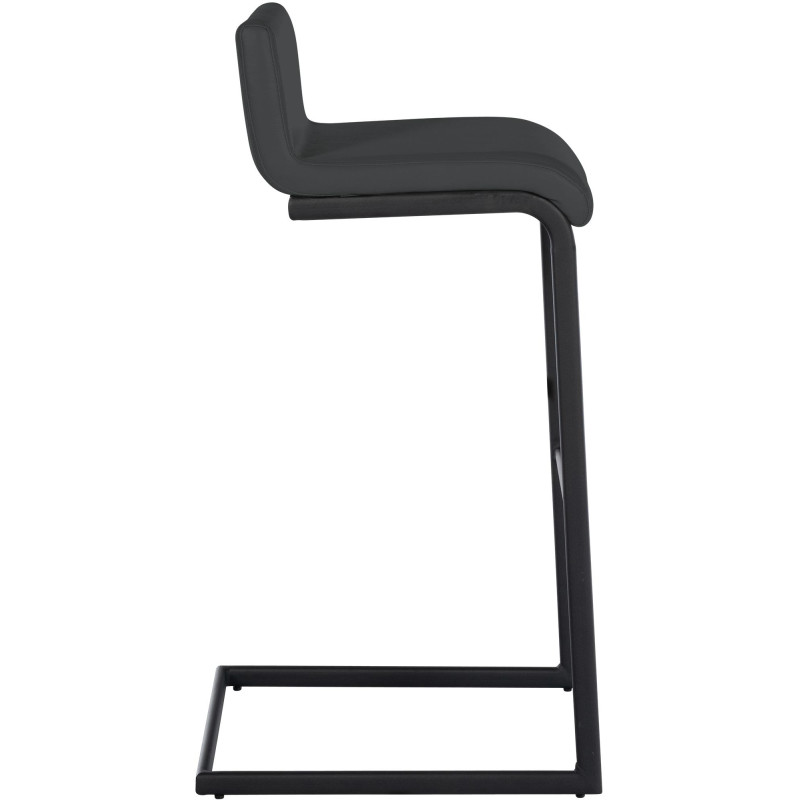 Conjunto de 2 taburetes de bar Newport B en piel sintética gris oscuro