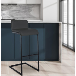 Ensemble de 2 tabourets de bar Newport B en similicuir gris foncé