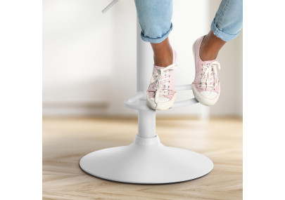 Tabouret de bar Olinda velours blanc bleu