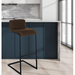 Ensemble de 2 tabourets de bar Newport B en tissu brun