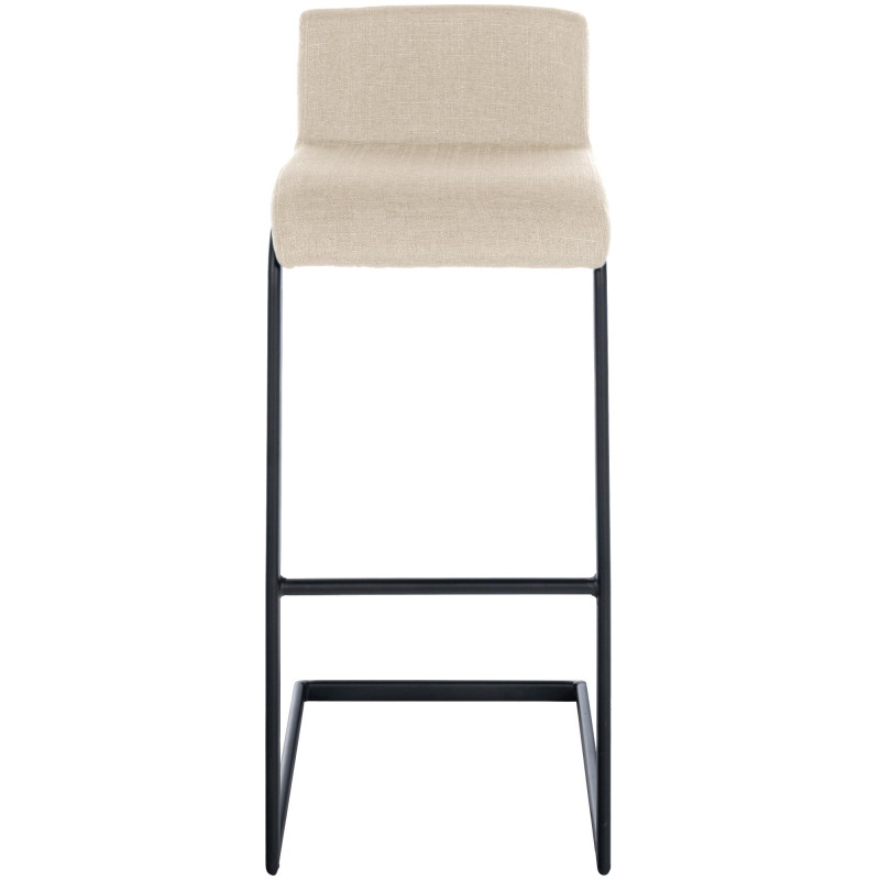 Coppia di sgabelli da bar Newport B in tessuto color crema