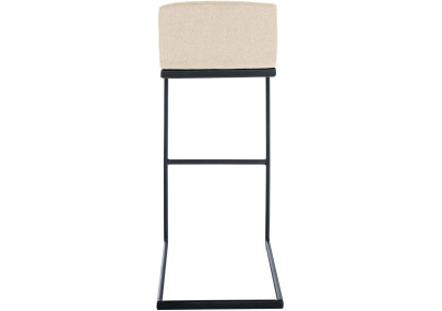 Coppia di sgabelli da bar Newport B in tessuto color crema