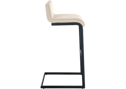 Conjunto de 2 taburetes de bar Newport B en tela color crema