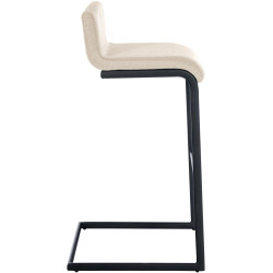 Coppia di sgabelli da bar Newport B in tessuto color crema