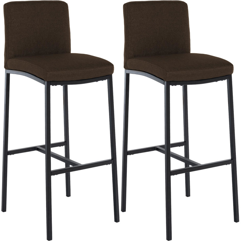 Ensemble de 2 tabourets de bar Freeport en tissu B brun