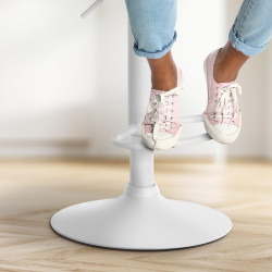 Tabouret de bar Olinda, velours, blanc noir