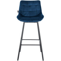 Insieme di 4 sgabelli da bar girevoli Weston in velluto blu