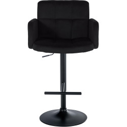 Ensemble de 2 tabourets de bar Los Angeles en velours noir noir