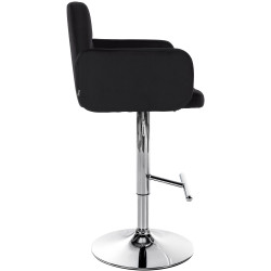 Coppia di sgabelli da bar Los Angeles in velluto cromato nero