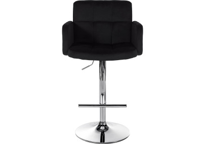 Ensemble de 2 tabourets de bar Los Angeles en velours chromé noir