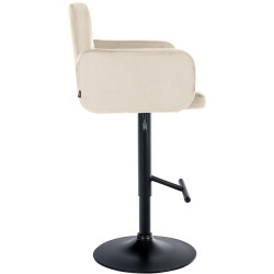 Conjunto de 2 taburetes de bar Los Angeles de terciopelo negro y crema