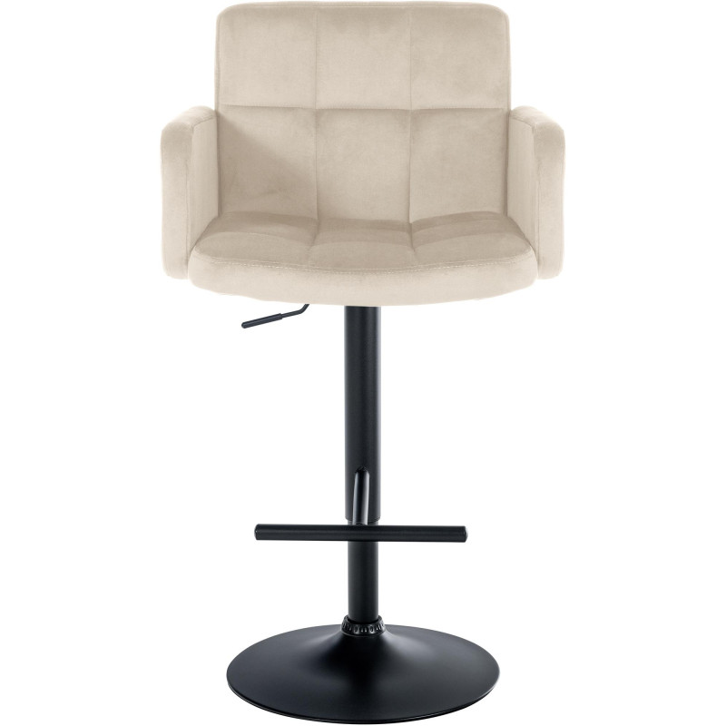 Conjunto de 2 taburetes de bar Los Angeles de terciopelo negro y crema