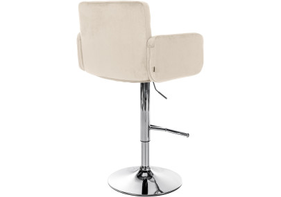 Conjunto de 2 taburetes de bar Los Angeles de terciopelo cromado color crema