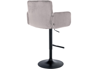 Conjunto de 2 taburetes de bar Los Angeles en terciopelo negro gris