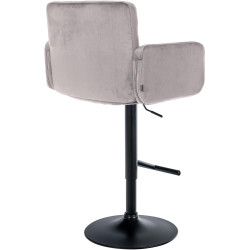 Conjunto de 2 taburetes de bar Los Angeles en terciopelo negro gris