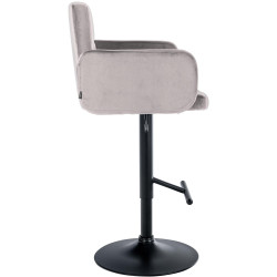 Ensemble de 2 tabourets de bar Los Angeles en velours noir gris