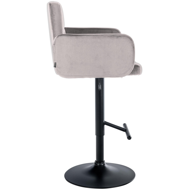 Ensemble de 2 tabourets de bar Los Angeles en velours noir et gris