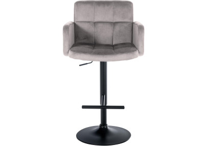 Ensemble de 2 tabourets de bar Los Angeles en velours noir et gris