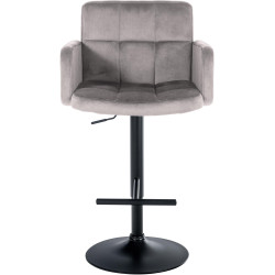 Ensemble de 2 tabourets de bar Los Angeles en velours noir et gris