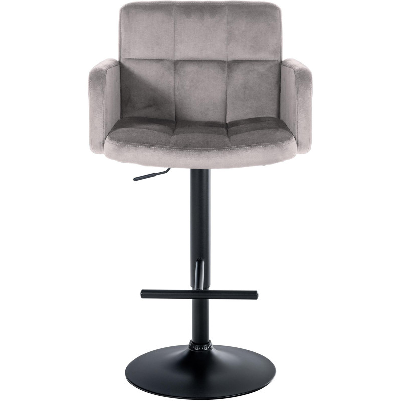 Conjunto de 2 taburetes de bar Los Angeles en terciopelo negro gris