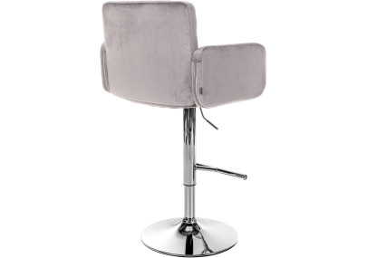 Ensemble de 2 tabourets de bar Los Angeles en velours gris chromé