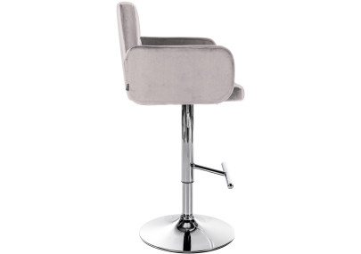 Conjunto de 2 taburetes de bar Los Angeles de terciopelo cromado gris