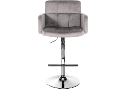 Conjunto de 2 taburetes de bar Los Angeles de terciopelo cromado gris