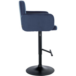 Conjunto de 2 taburetes de bar Los Angeles de terciopelo negro azul