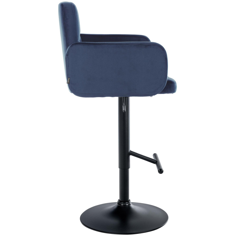 Ensemble de 2 tabourets de bar Los Angeles en velours noir et bleu