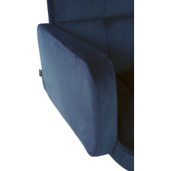 Conjunto de 2 taburetes de bar Los Angeles de terciopelo cromado azul