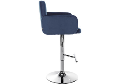 Conjunto de 2 taburetes de bar Los Angeles de terciopelo cromado azul