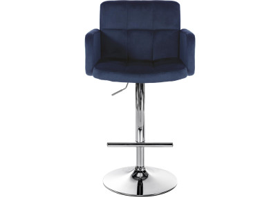 Ensemble de 2 tabourets de bar Los Angeles en velours chromé bleu