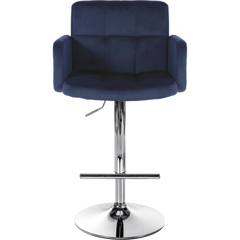 Coppia di sgabelli da bar Los Angeles in velluto blu cromato