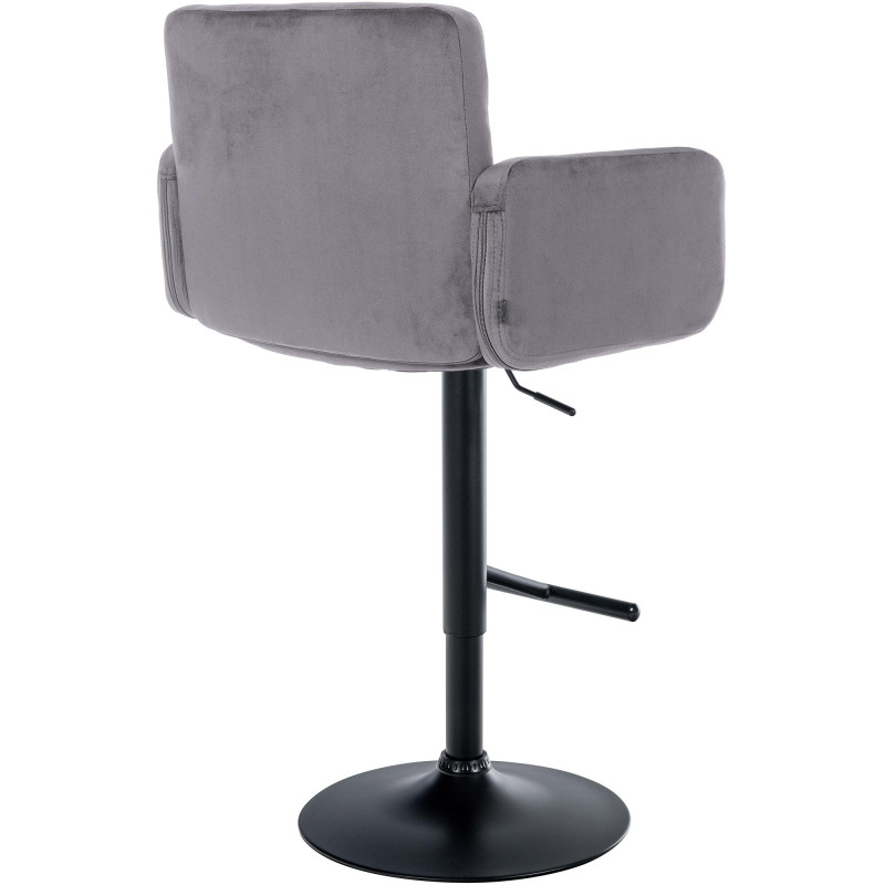 Ensemble de 2 tabourets de bar Los Angeles en velours noir gris foncé