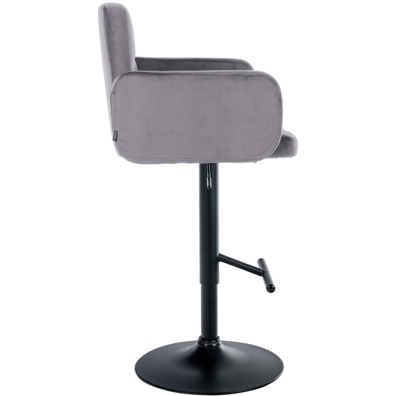 Ensemble de 2 tabourets de bar Los Angeles en velours noir gris foncé