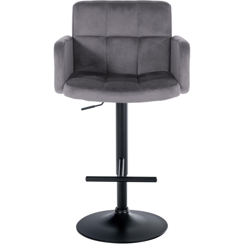 Conjunto de 2 taburetes de bar Los Angeles en terciopelo negro gris oscuro