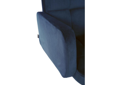 Conjunto de 2 taburetes de bar Los Angeles de terciopelo blanco y azul