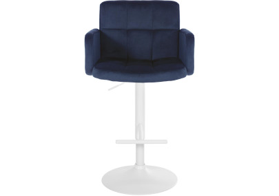 Ensemble de 2 tabourets de bar Los Angeles en velours blanc et bleu